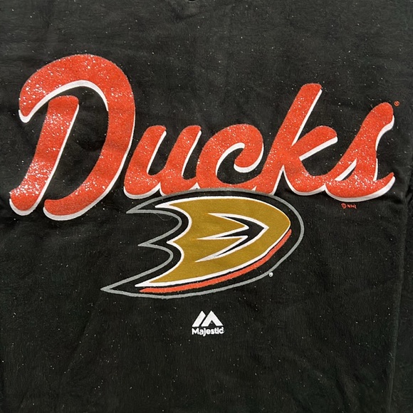NHL ANAHEIM DUCKS LOGO SHIRT MAJESTIC FANS FASHION SIZE 1X NWT - Picture 2 of 9